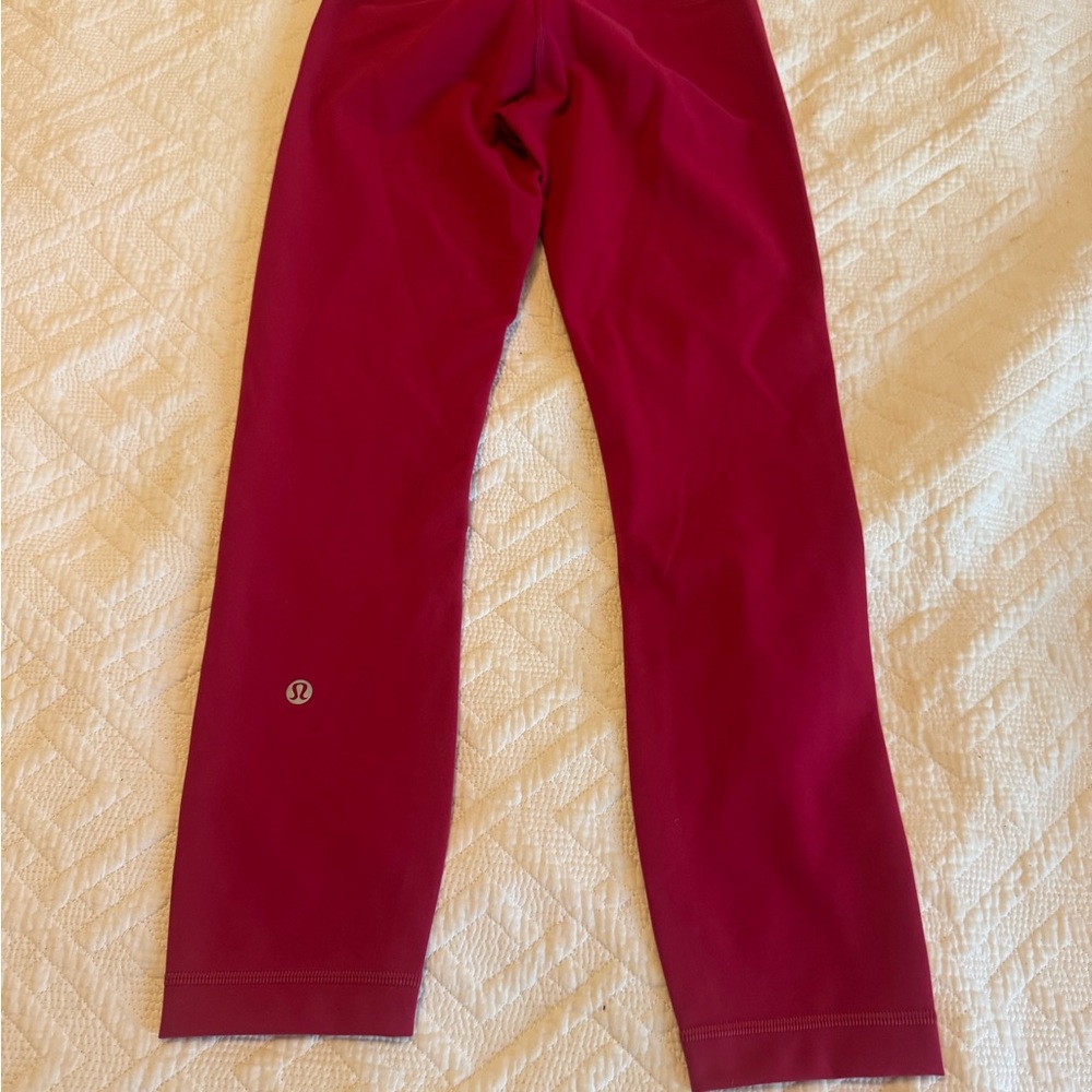 lululemon Wunder Train HR Crop 23” Ruby Leggings